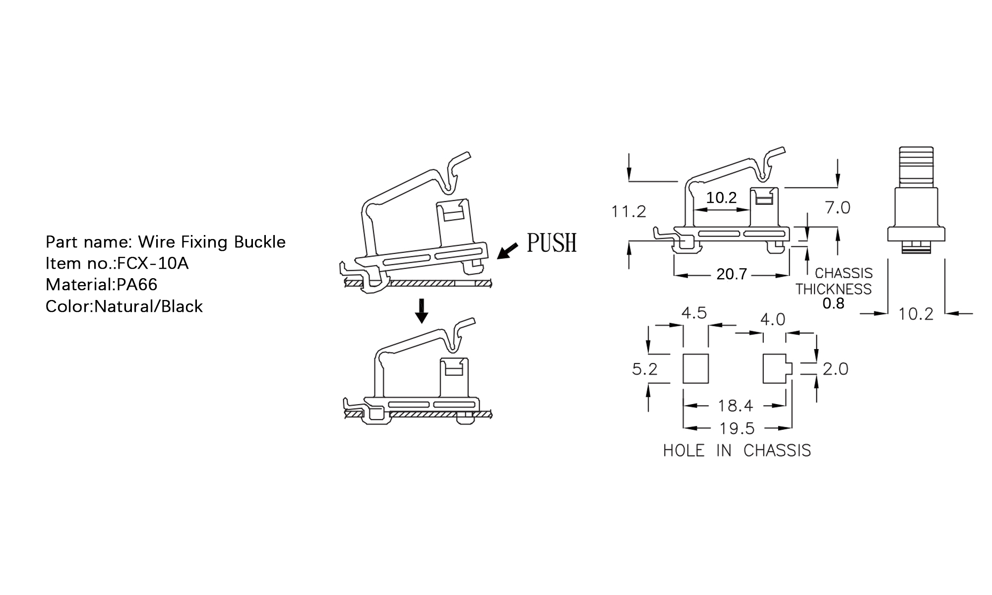 Wire Fixing Buckle FCX-10A